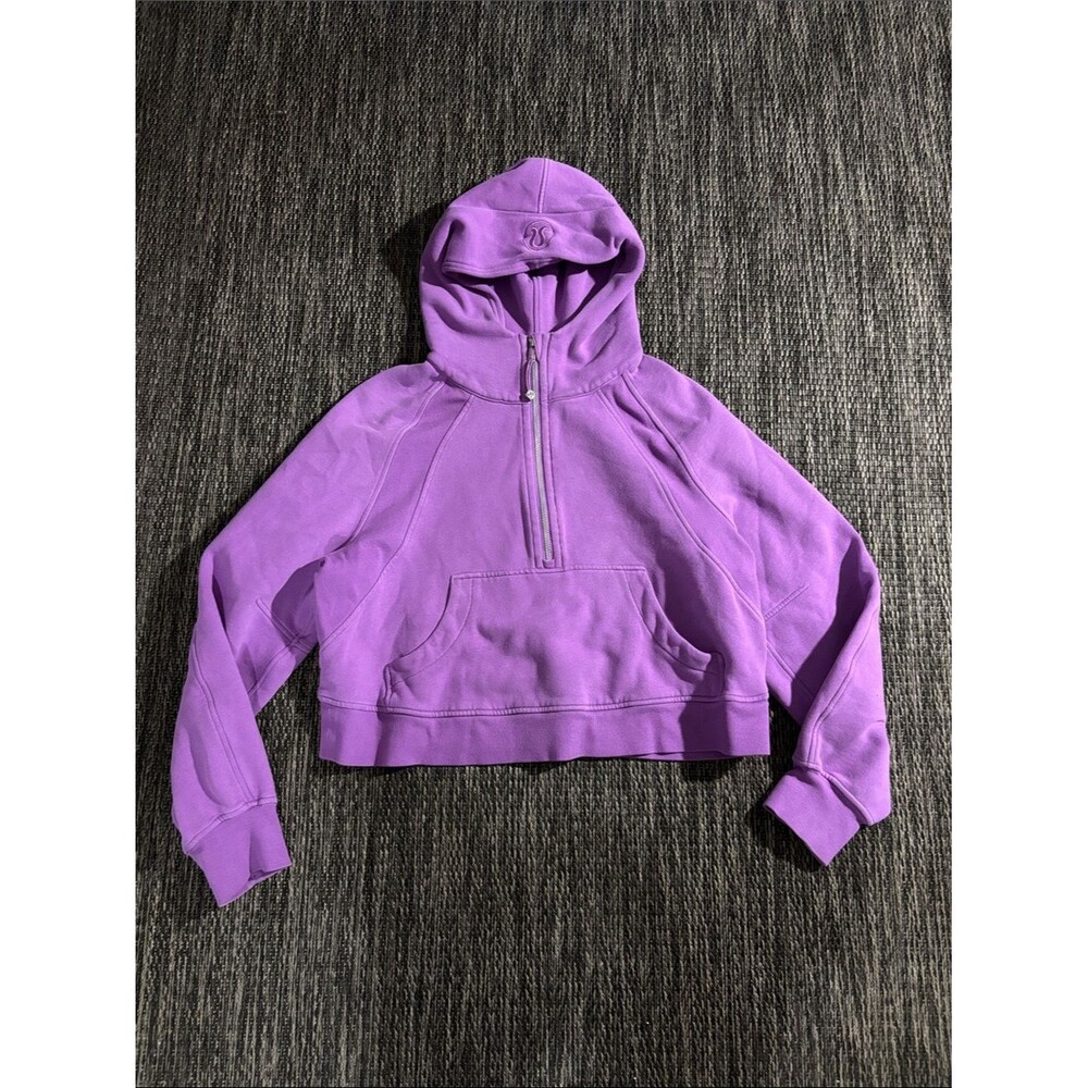 Lululemon Scuba Oversized Half Zip Hoodie Moonlit Magenta Light Cotton Terry M/L